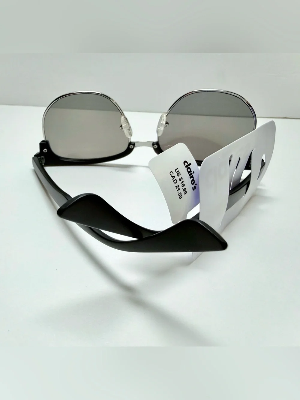 Claire's Black and Silver Clubmaster Sunglasses